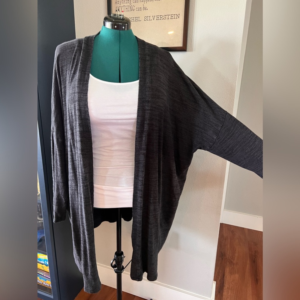 Old Navy Heathered Charcoal Oversized Cardigan
